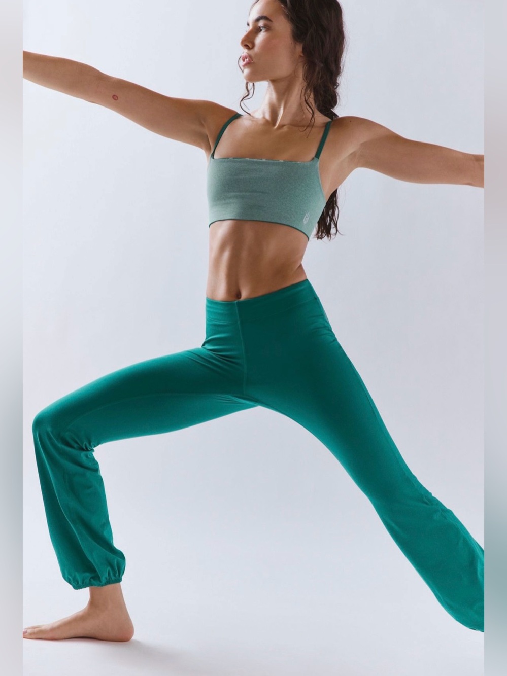 Free People Movement Let’s Bounce Bubble Pants Size Medium Green Glow